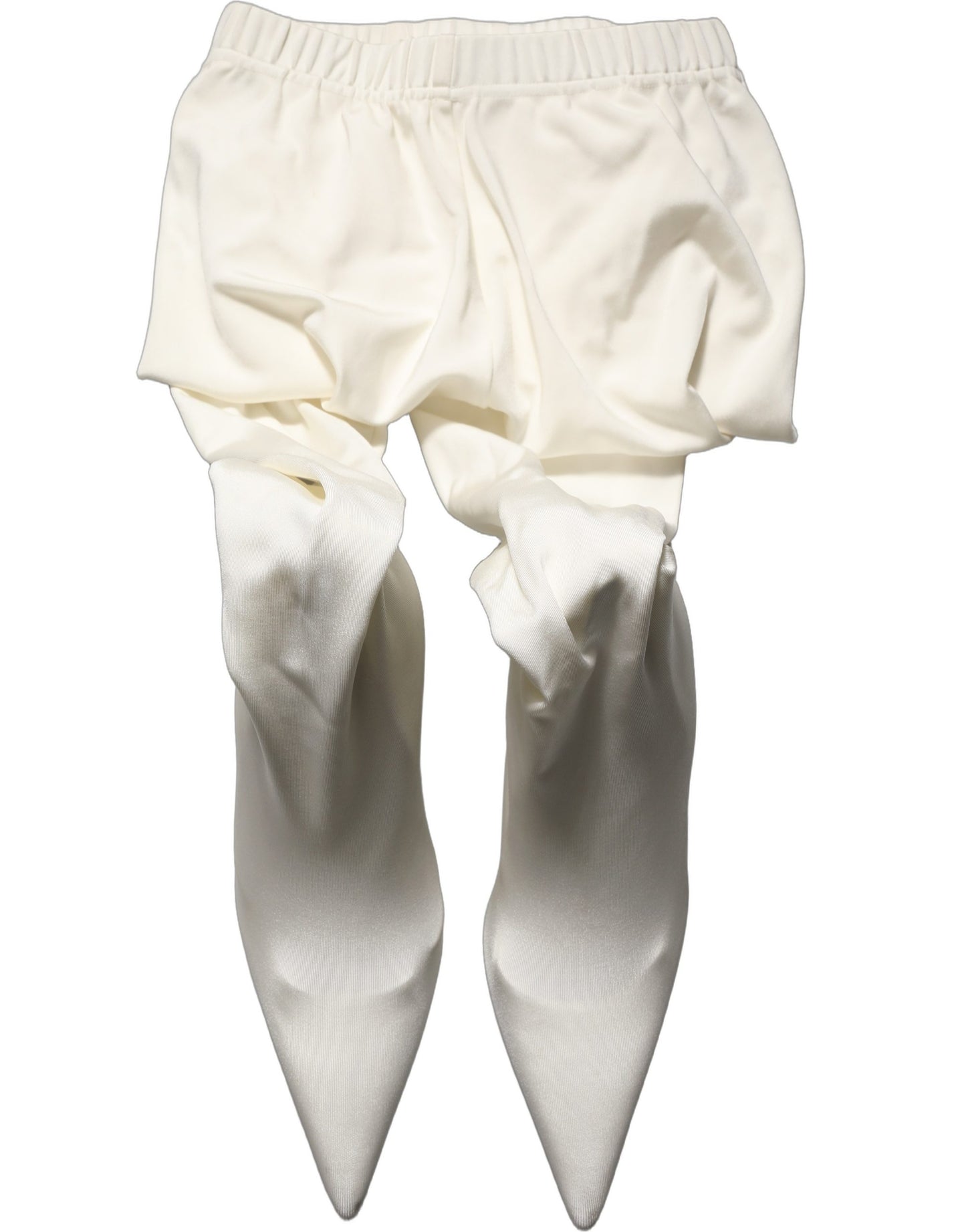 White High Heels Pumps Jersey Tights Shoes