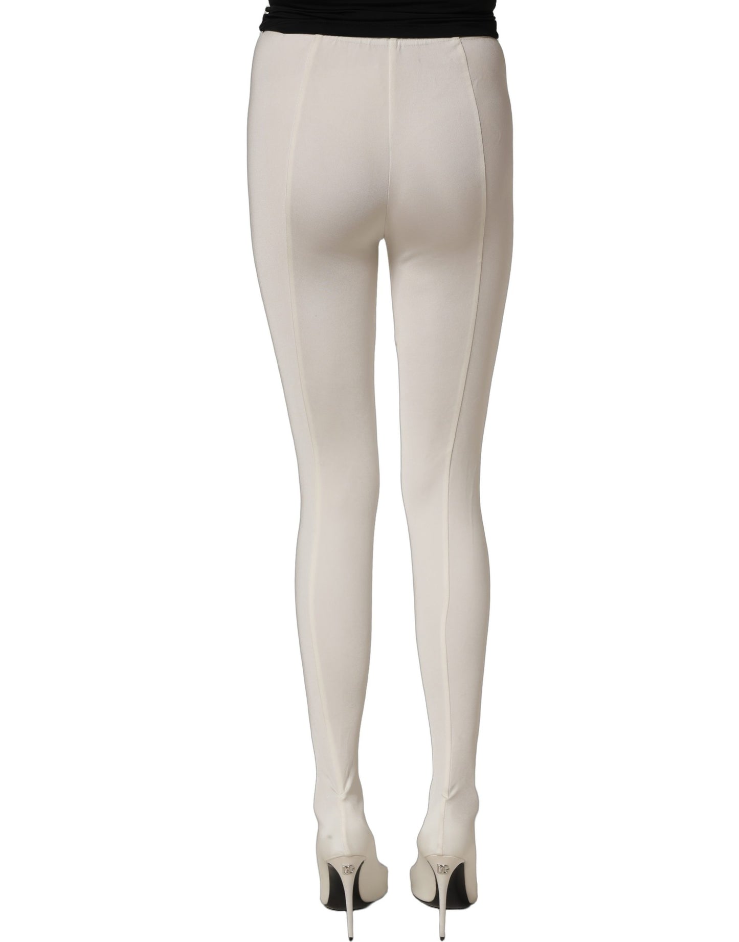 White High Heels Pumps Jersey Tights Shoes
