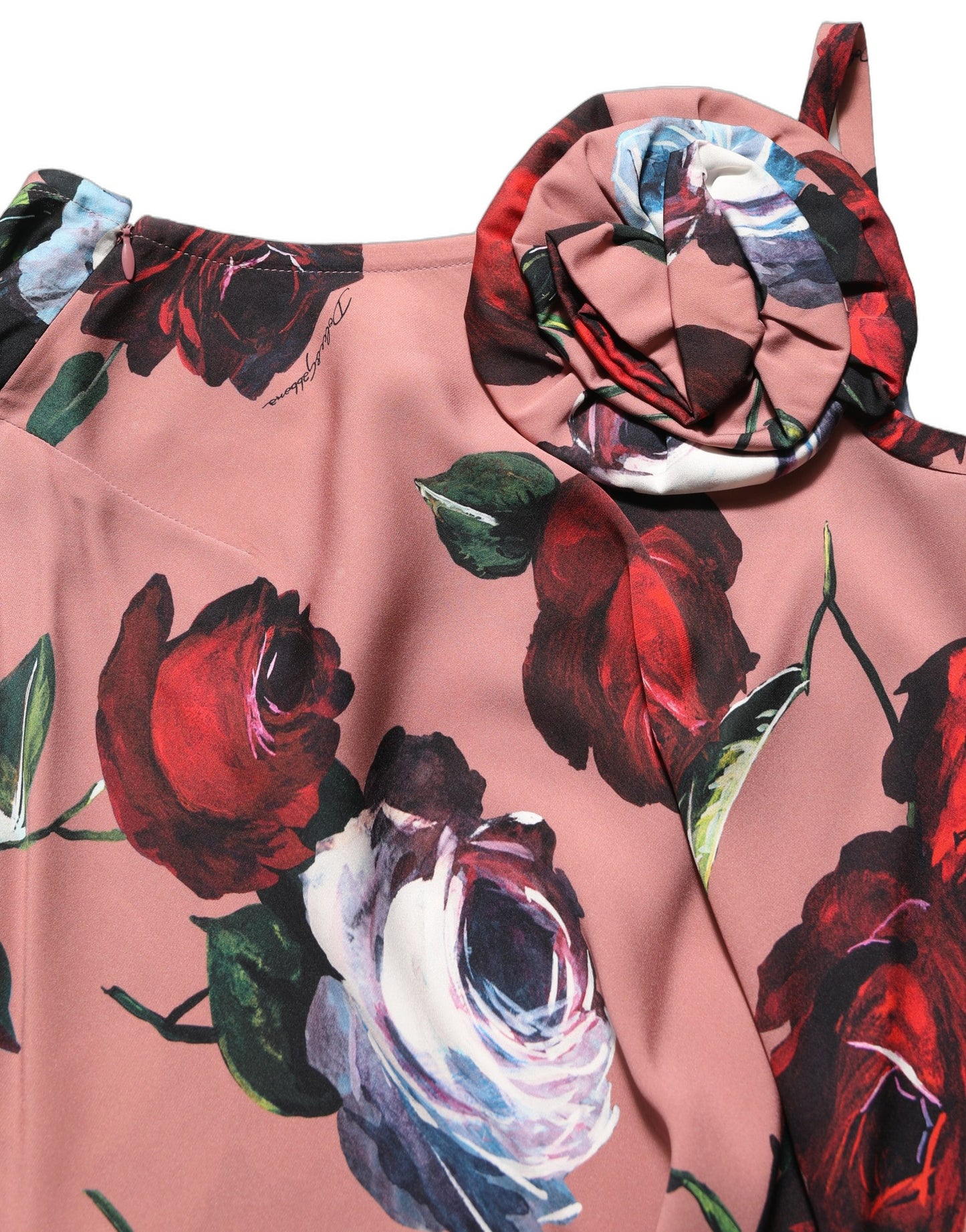 Dusty Pink Silk Floral OneShoulder Maxi Dress