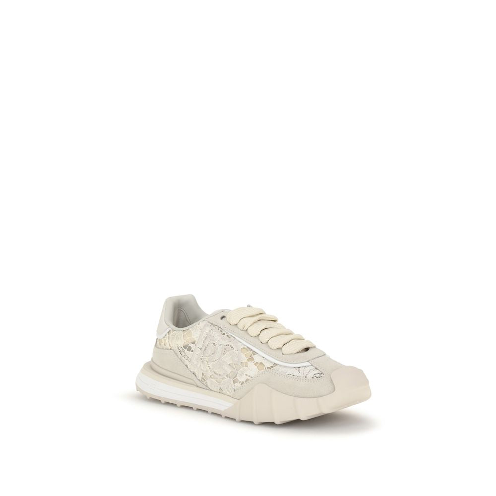 Beige Calf Leather Bos Taurus Sneakers