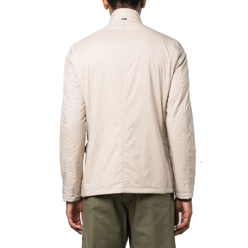 Beige Polyamide Full-Length Jacket
