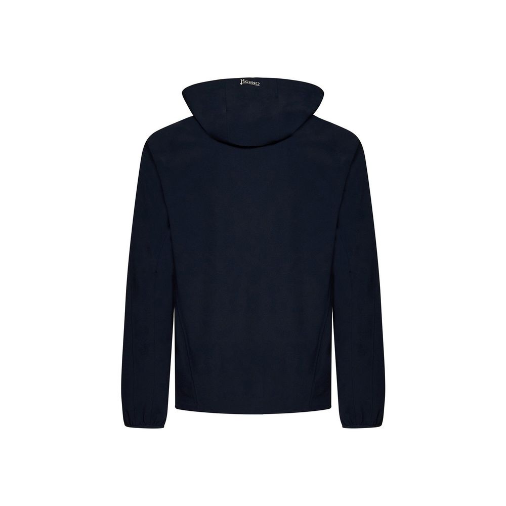 Blue Elastane Shell Jacket