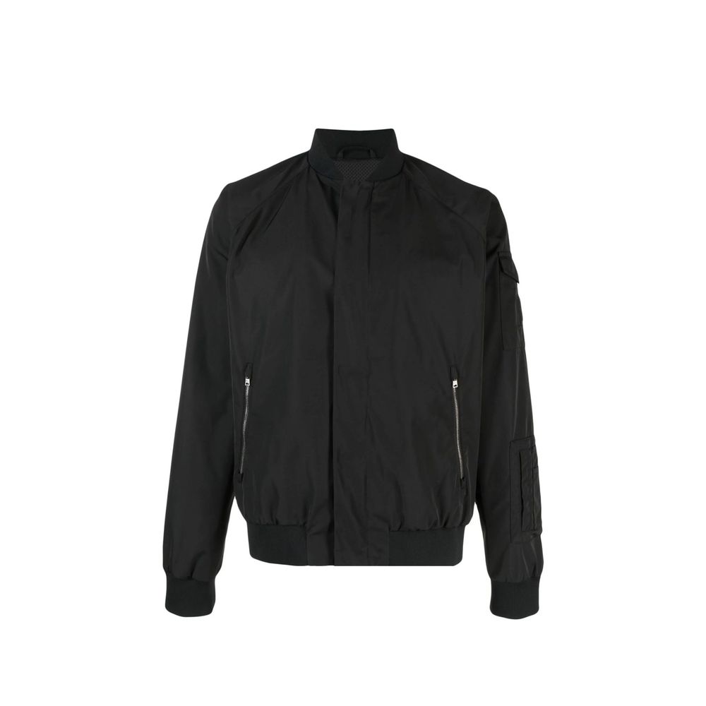 Black Polyester Bomber