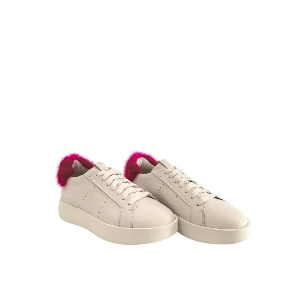 White Leather Women Sneakers