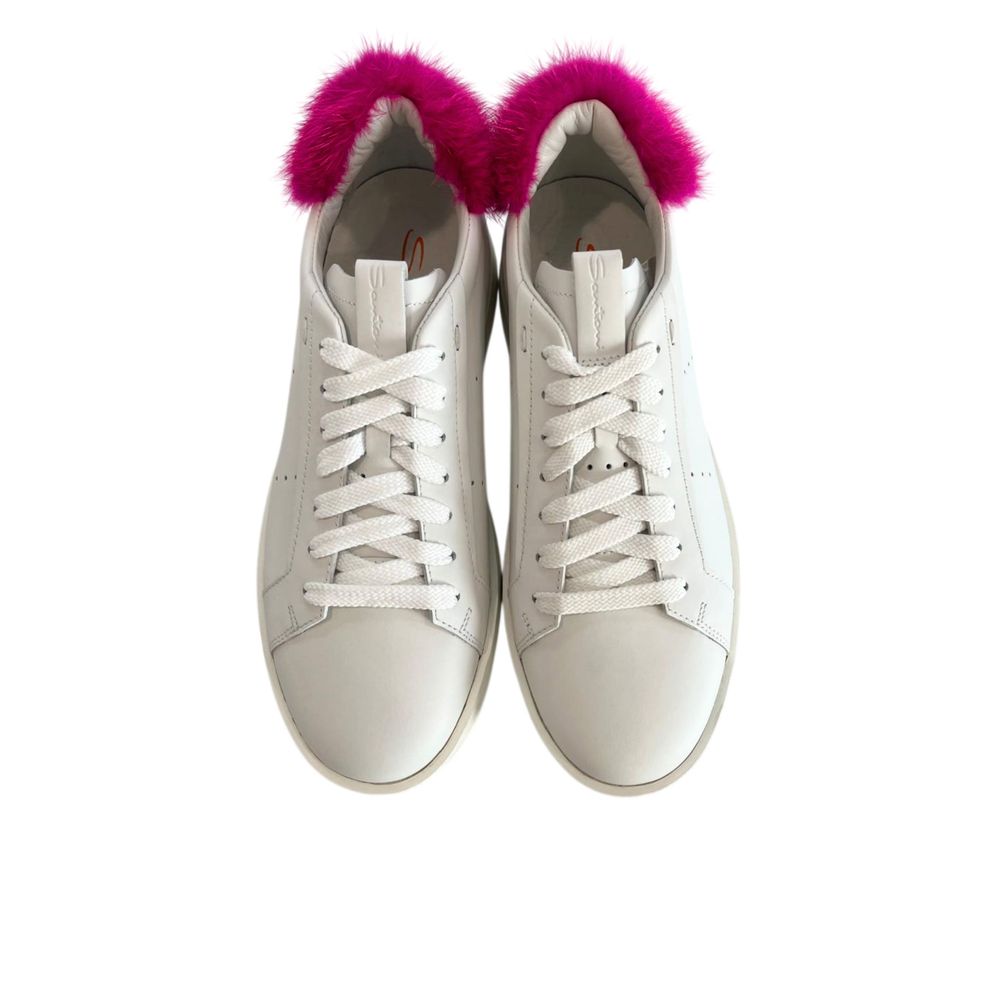 White Leather Women Sneakers