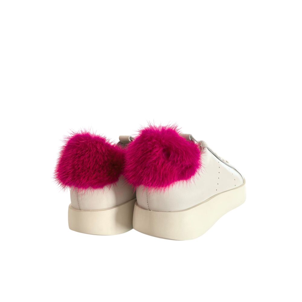 White Leather Women Sneakers