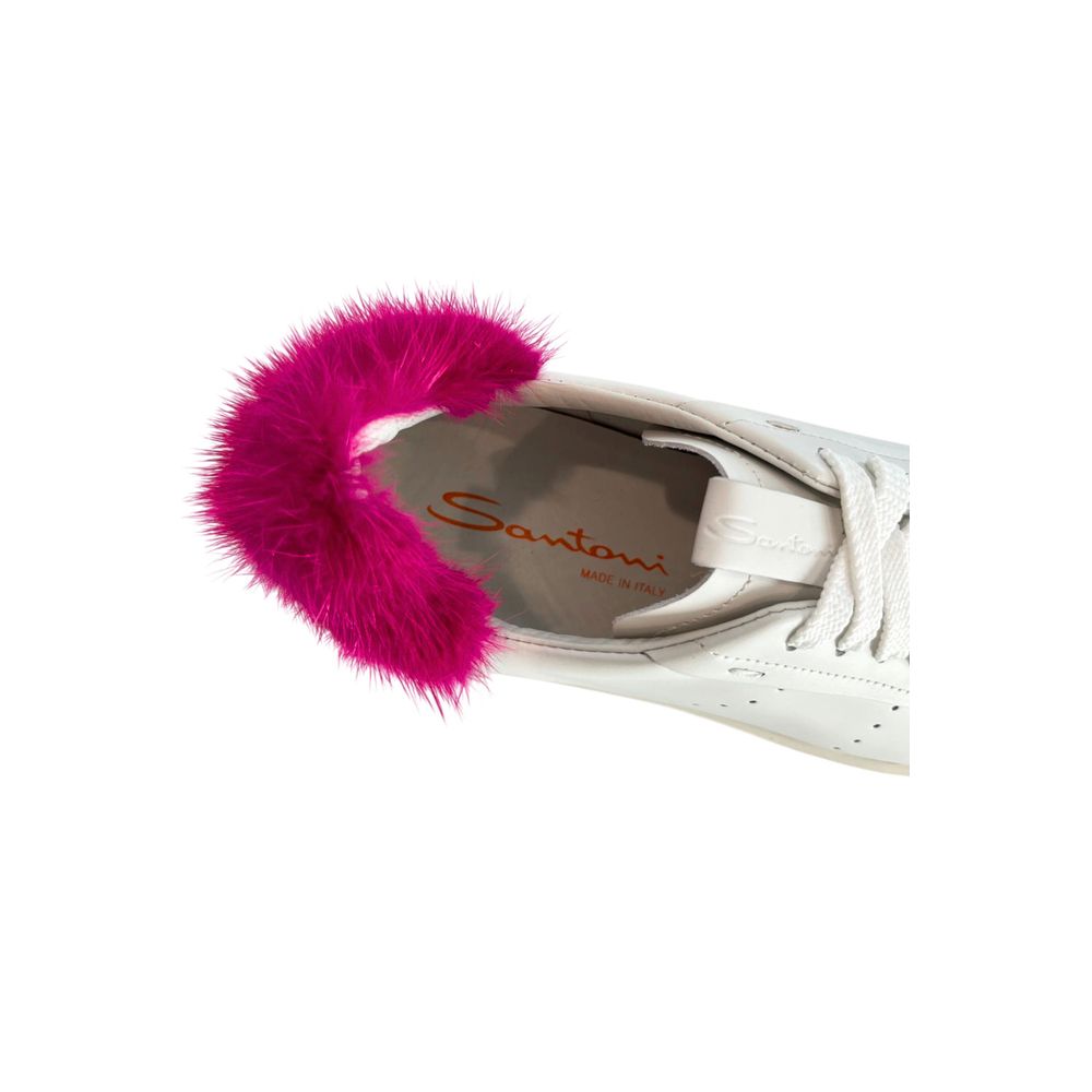 White Leather Women Sneakers