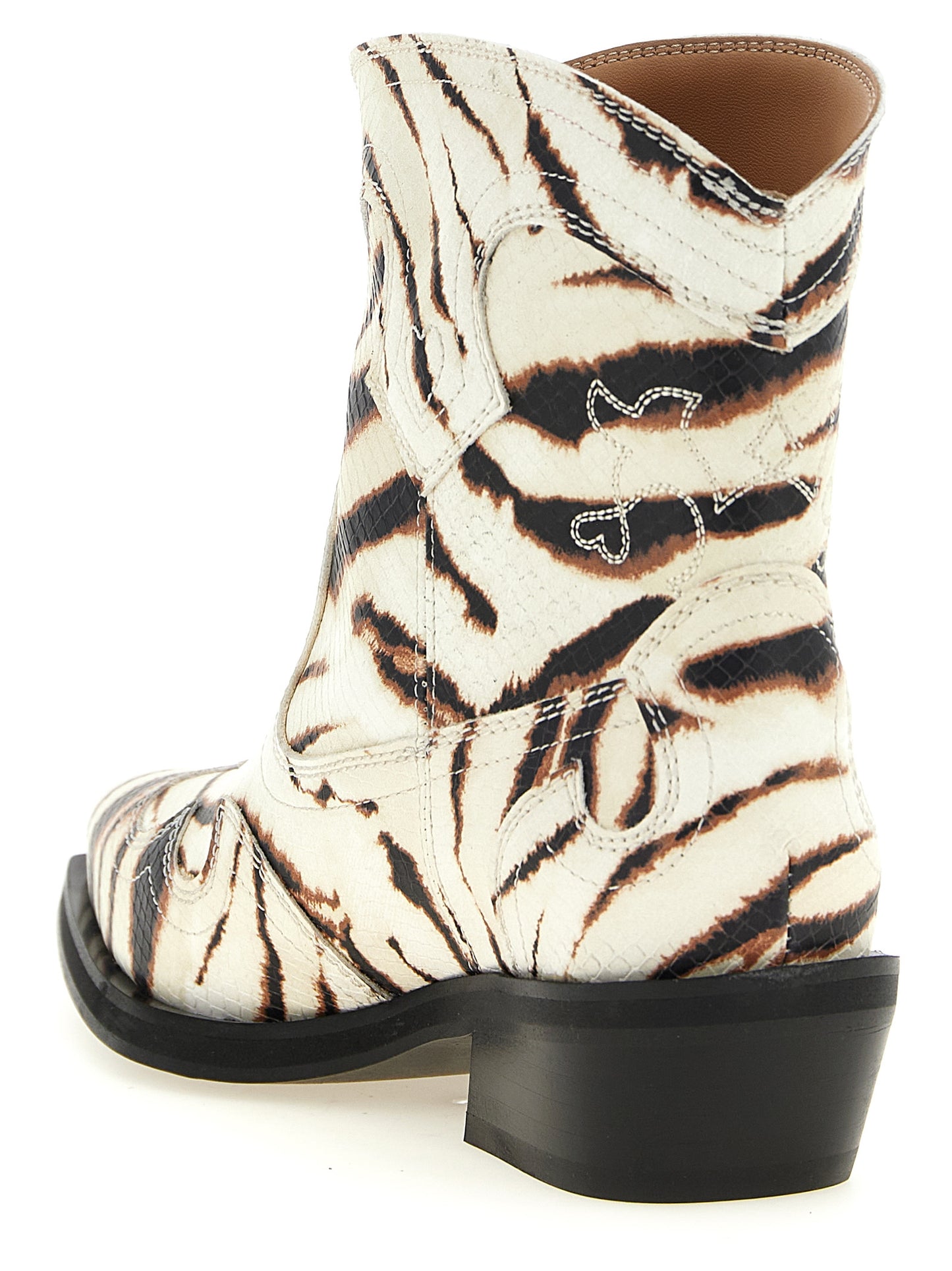 Beige Polyester Chelsea Boots