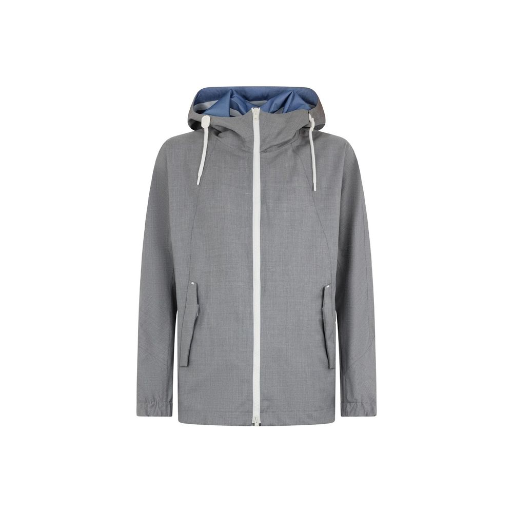 Gray Virgin Wool Shell Jacket