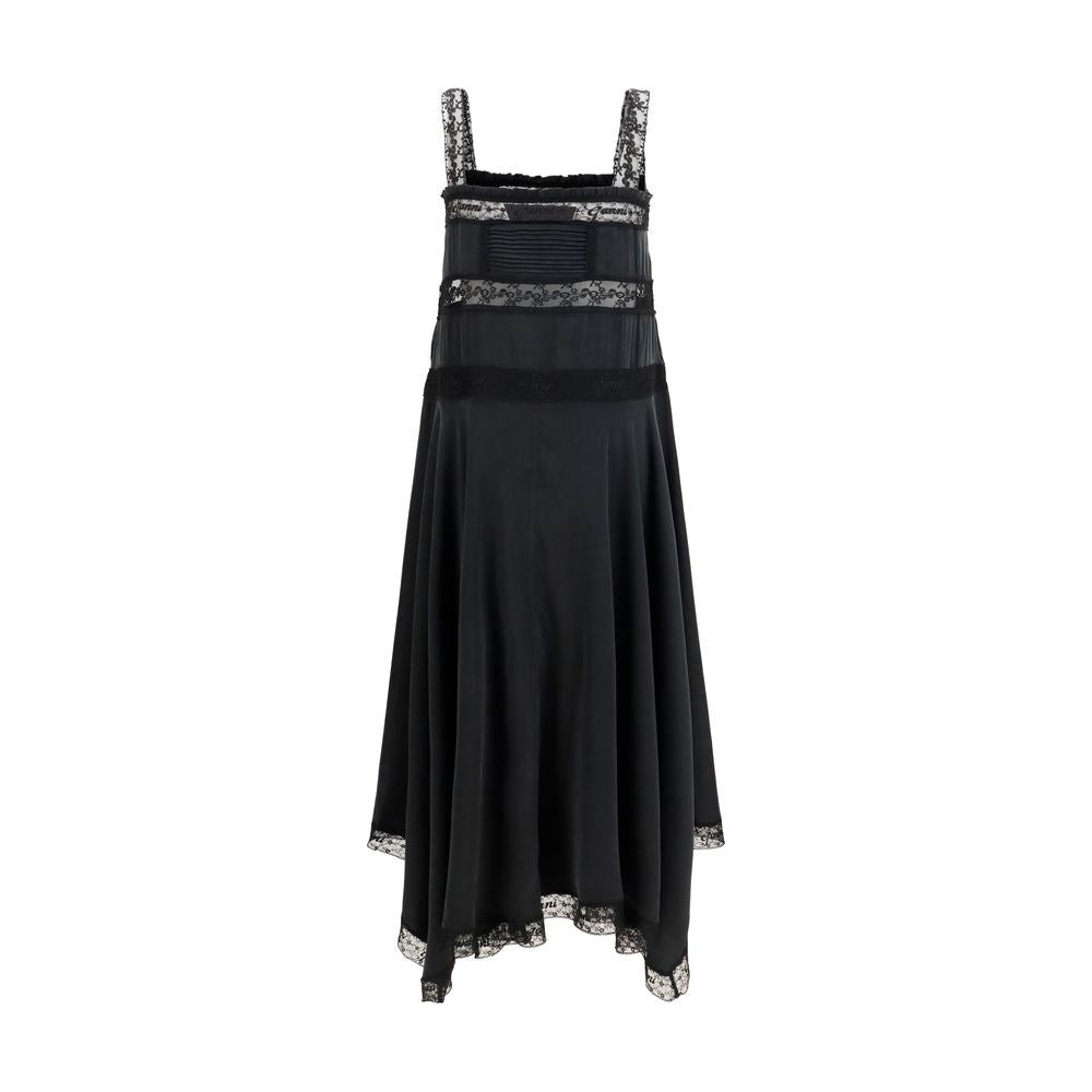 Black Silk Casual Dress