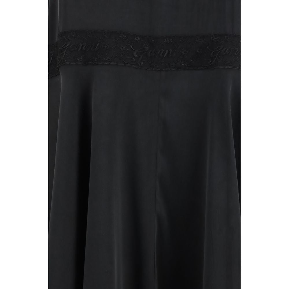 Black Silk Casual Dress