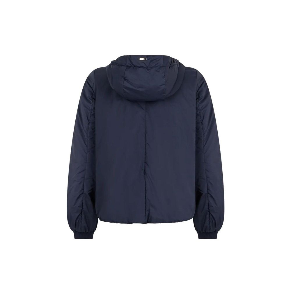 Blue Polyamide Full-Length Jacket