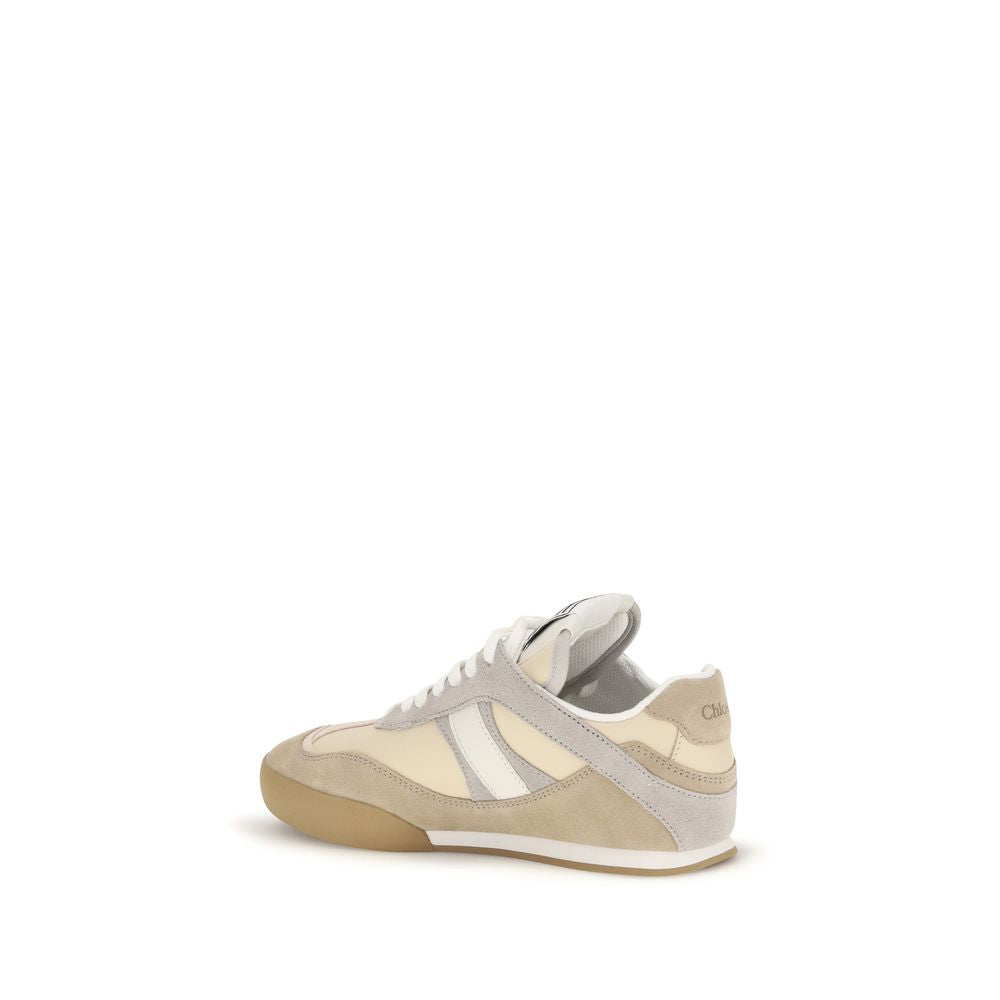 Beige Calf Leather Bos Taurus Athletic Sneakers