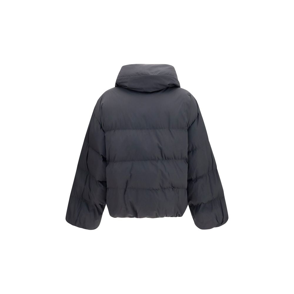 Black Viscose Full-Length Jacket