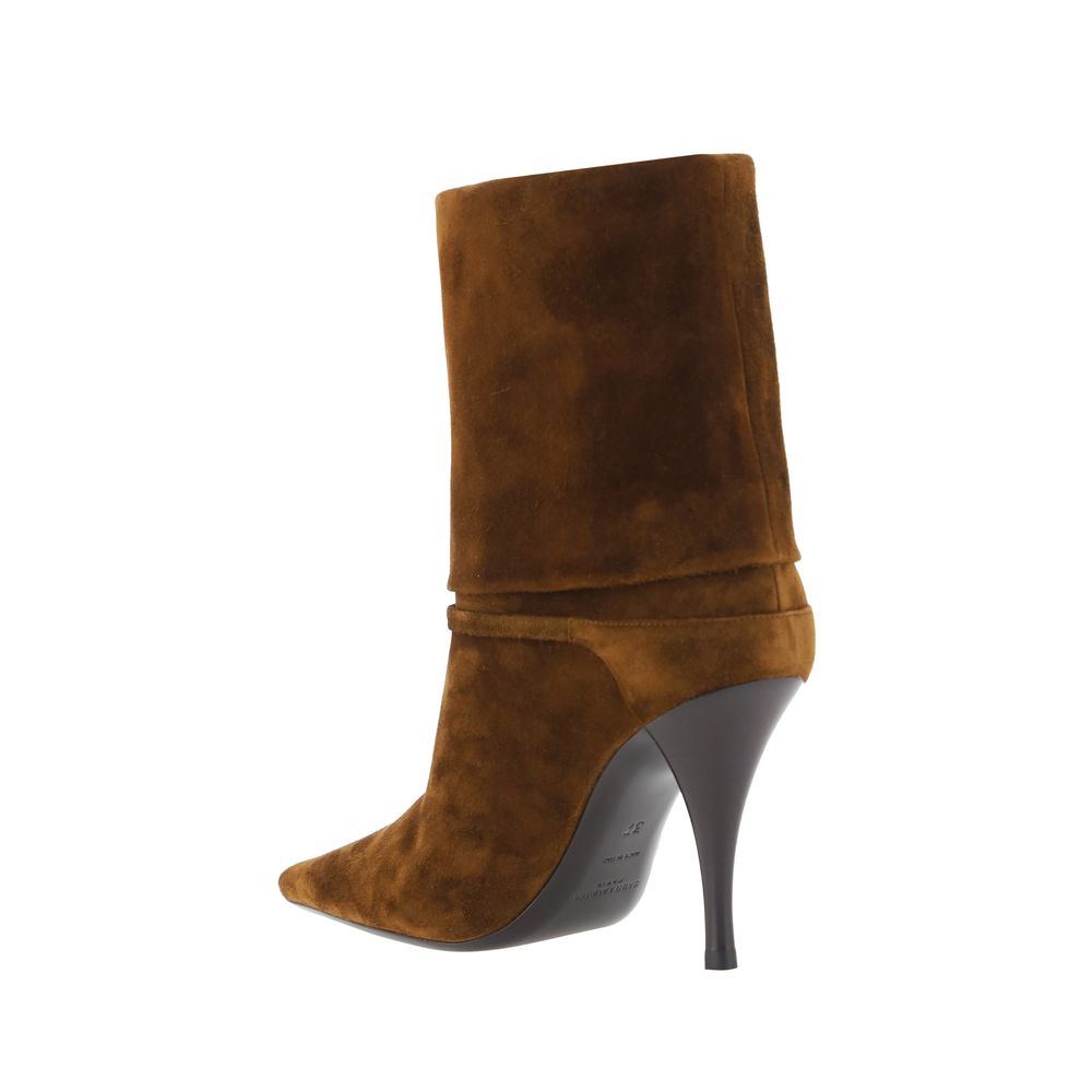 Brown Calf Leather Bos Taurus High Heel Boots