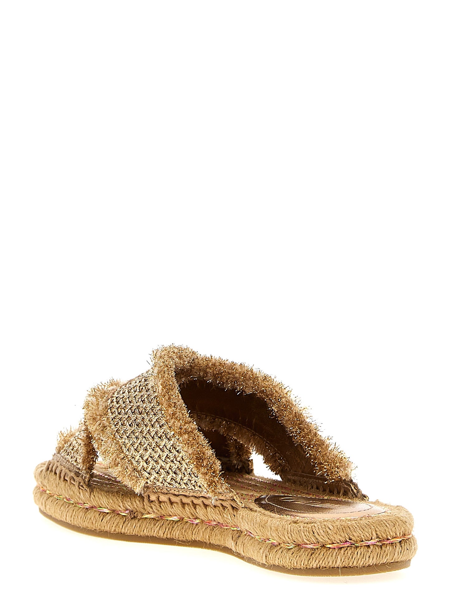Gold Textile Slides