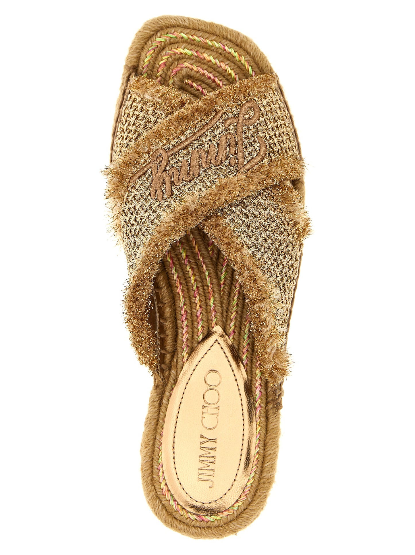 Gold Textile Slides