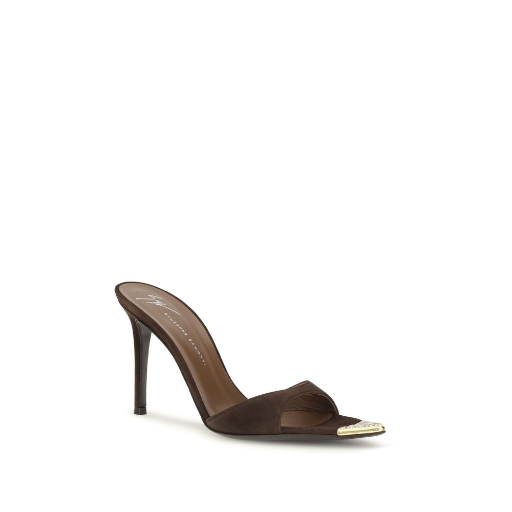 Brown Calf Leather Bos Taurus Stiletto Heel Sandals