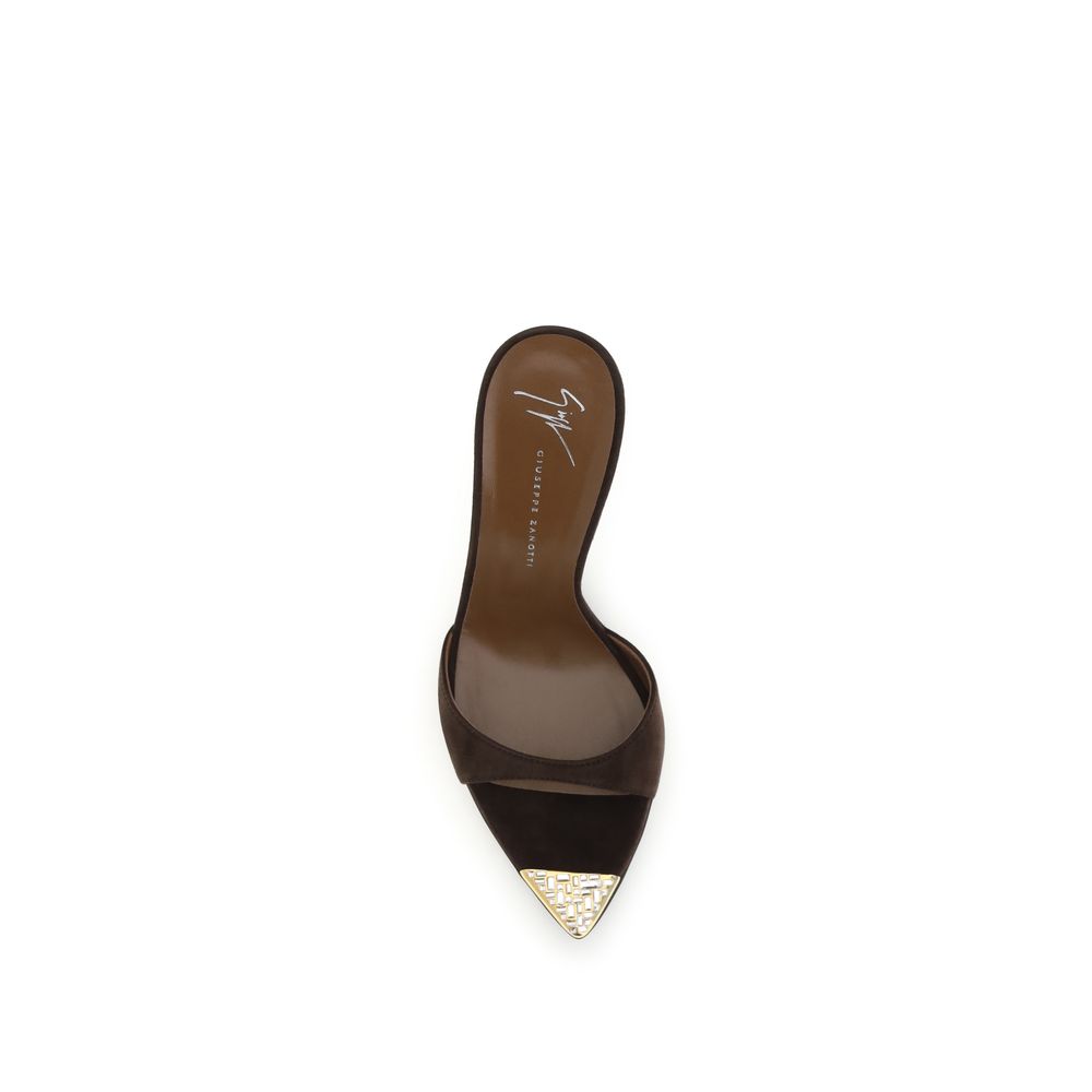 Brown Calf Leather Bos Taurus Stiletto Heel Sandals
