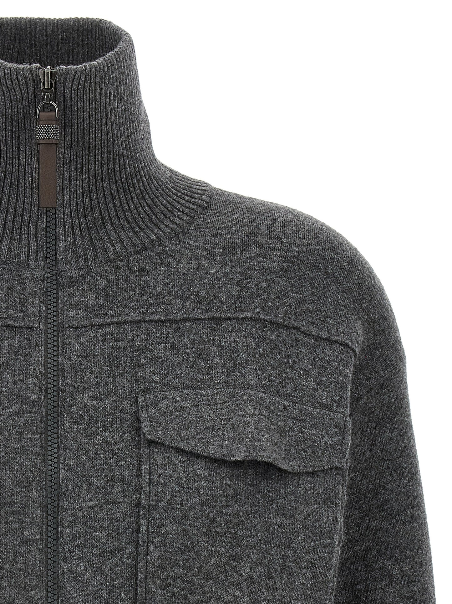 Gray Cashmere Cardigan