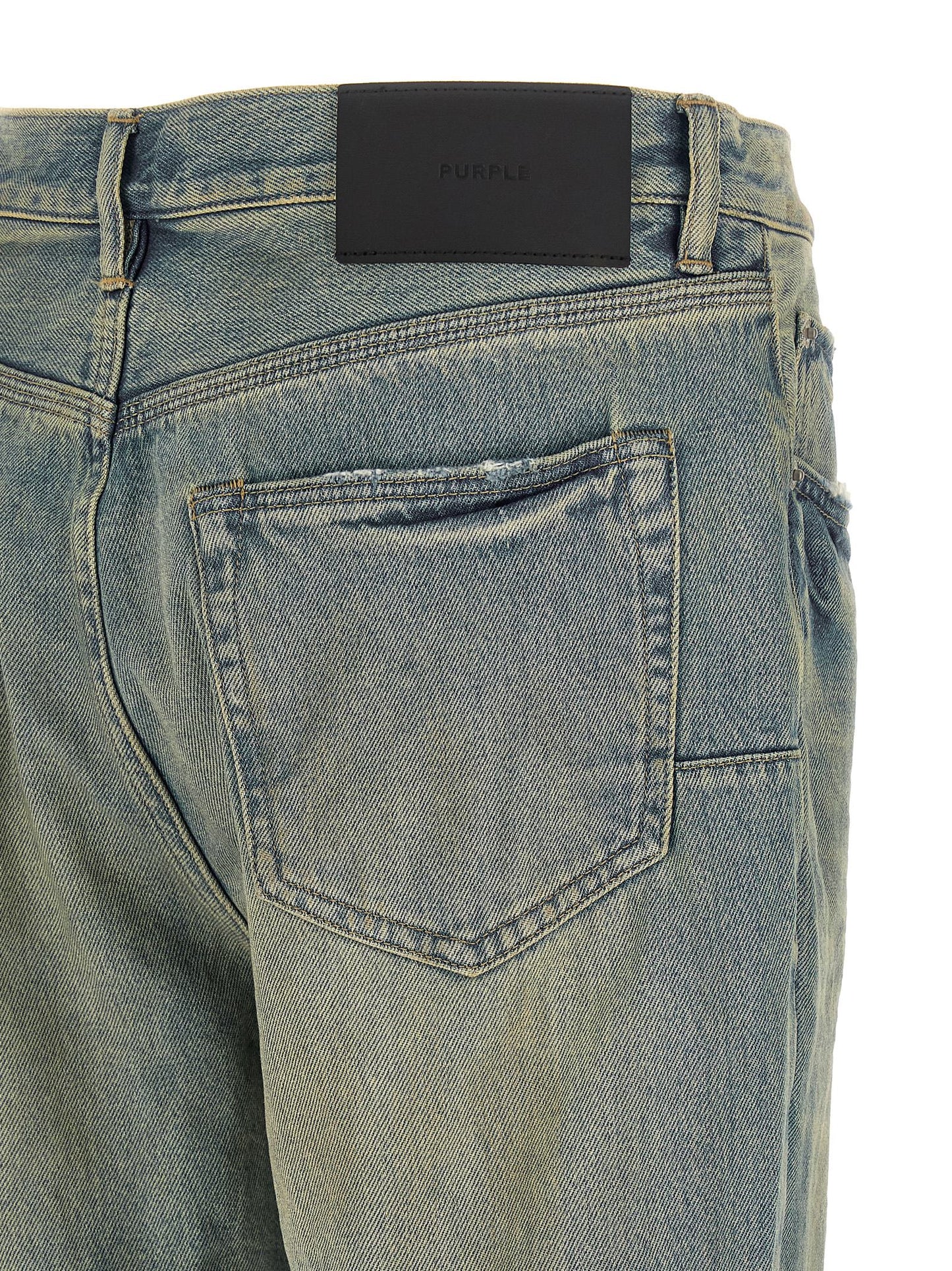 Blue Cotton Flared Jeans