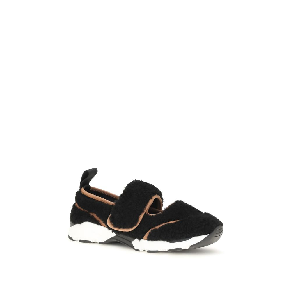 Black Polyamide Athletic Sneakers