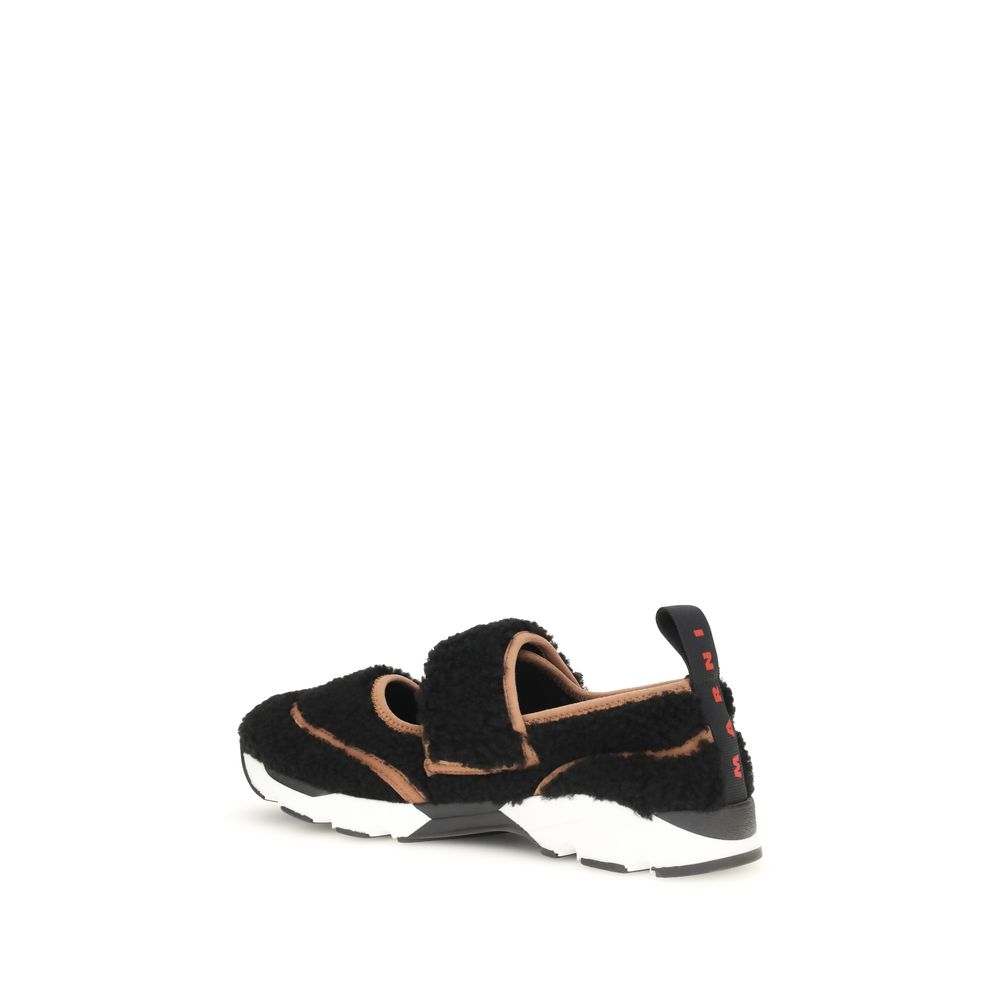 Black Polyamide Athletic Sneakers