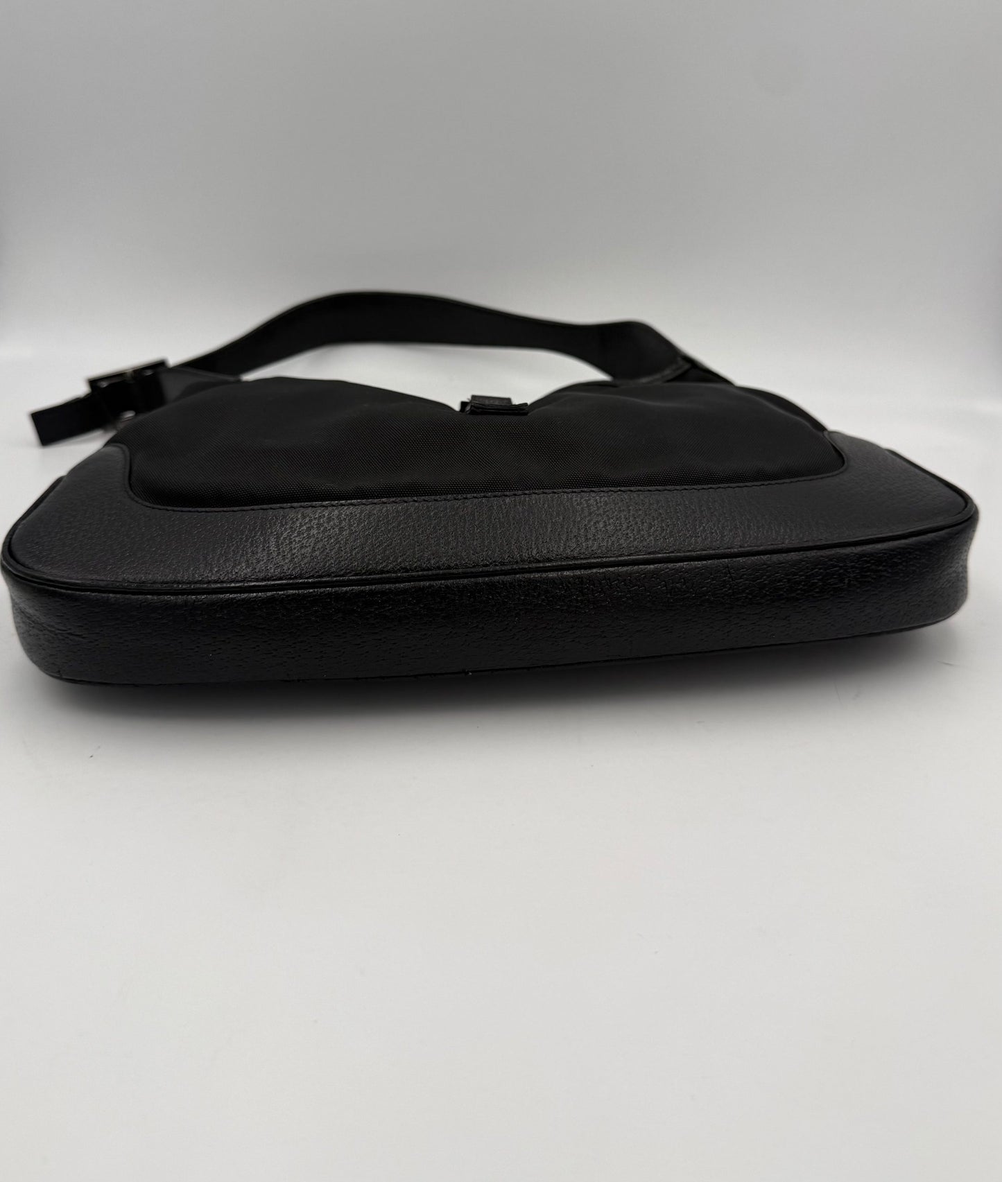GUCCI JACKIE Leather and Canvas Handbag