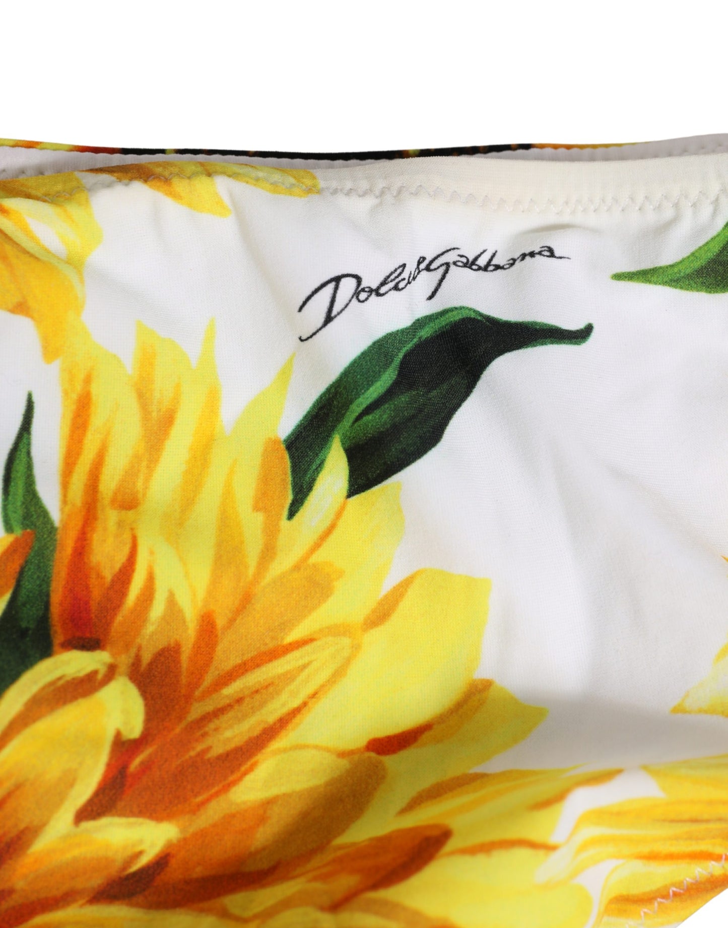 Yellow Nylon Sunflower Bikini Bottom Swimwear