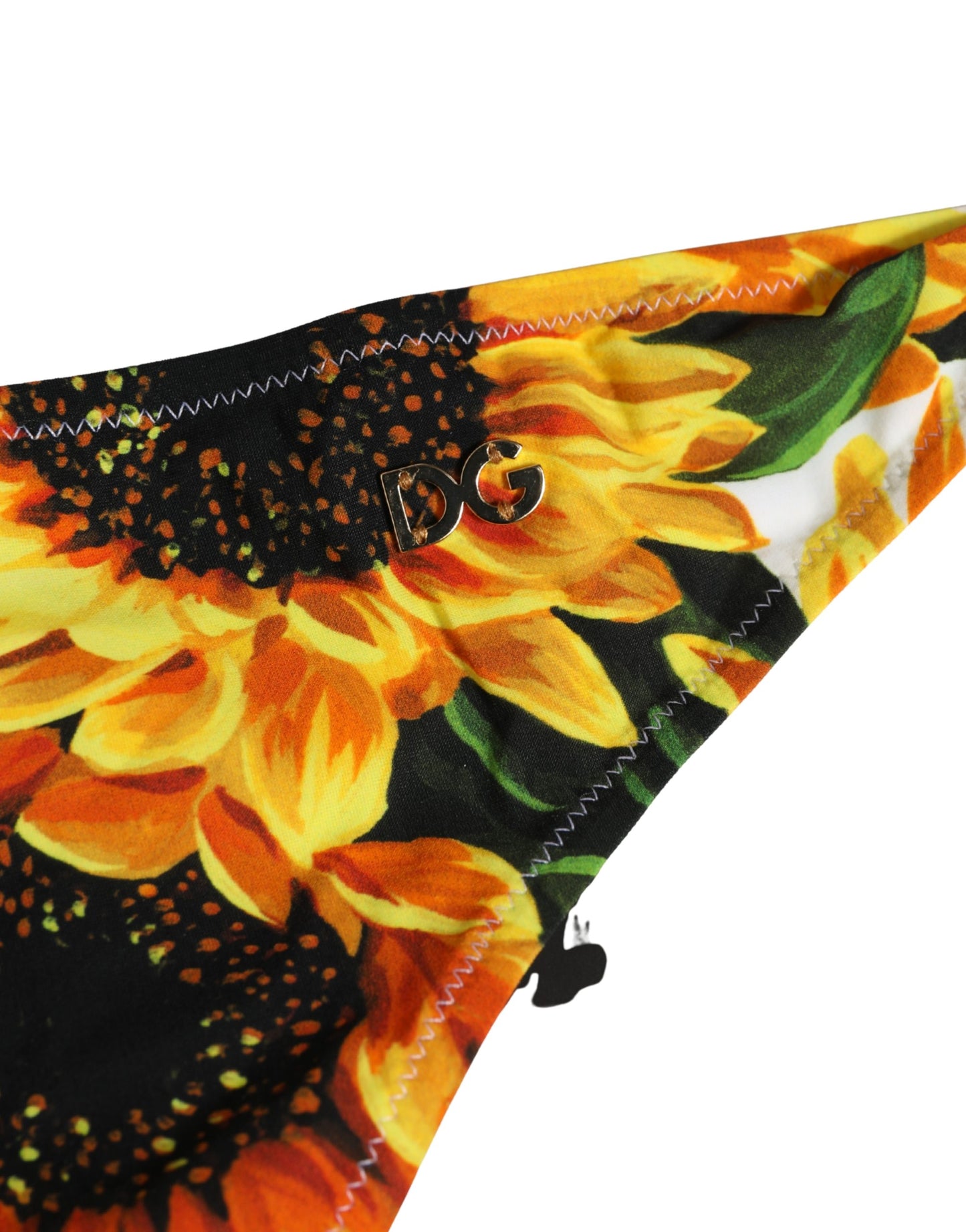 Yellow Nylon Sunflower Bikini Bottom Swimwear