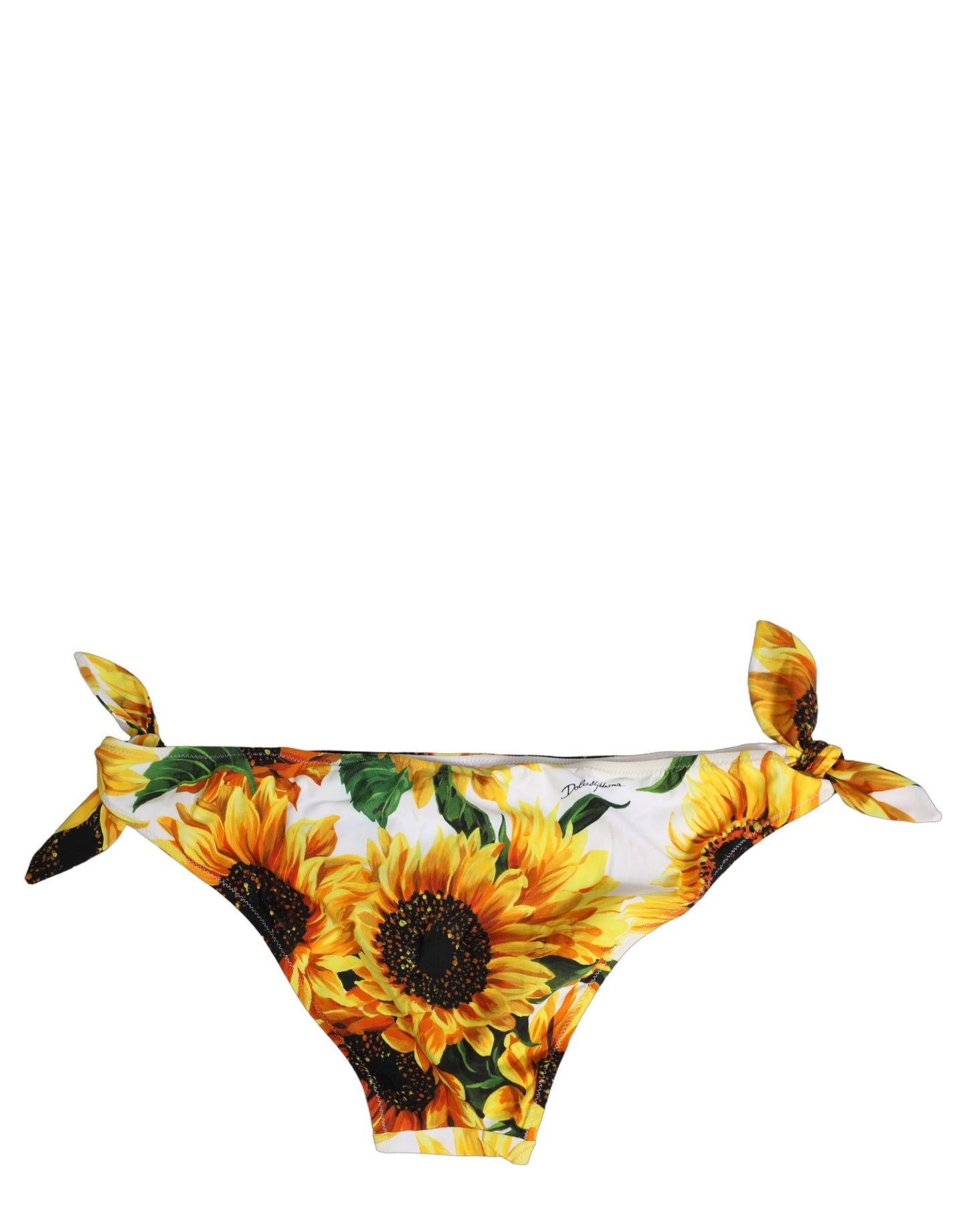 Yellow Nylon Sunflower Bikini Bottom Swimwear