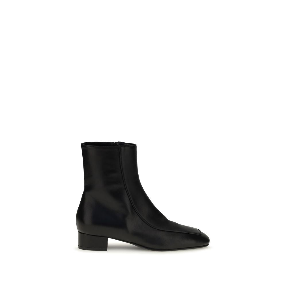 Black Calf Leather Bos Taurus Ankle Boots