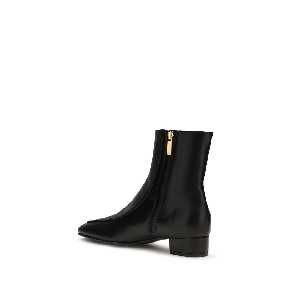 Black Calf Leather Bos Taurus Ankle Boots