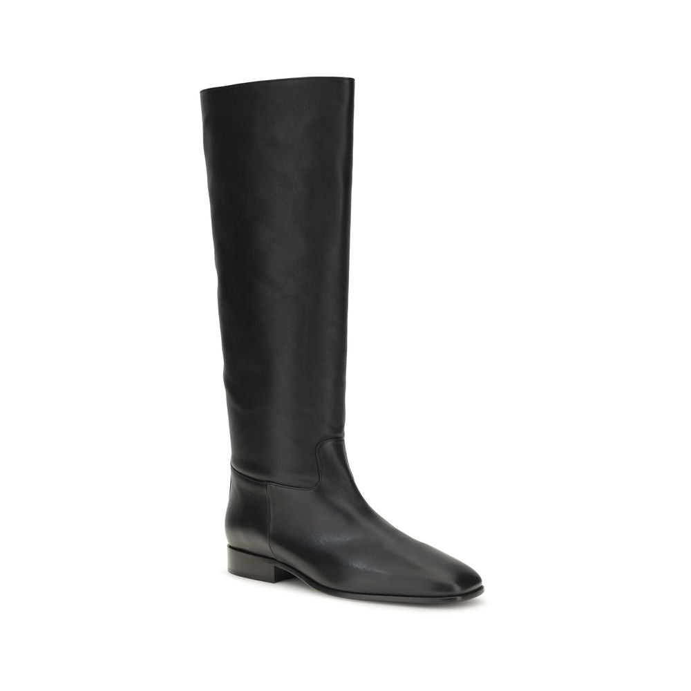 Black Calf Leather Bos Taurus Ankle Boots