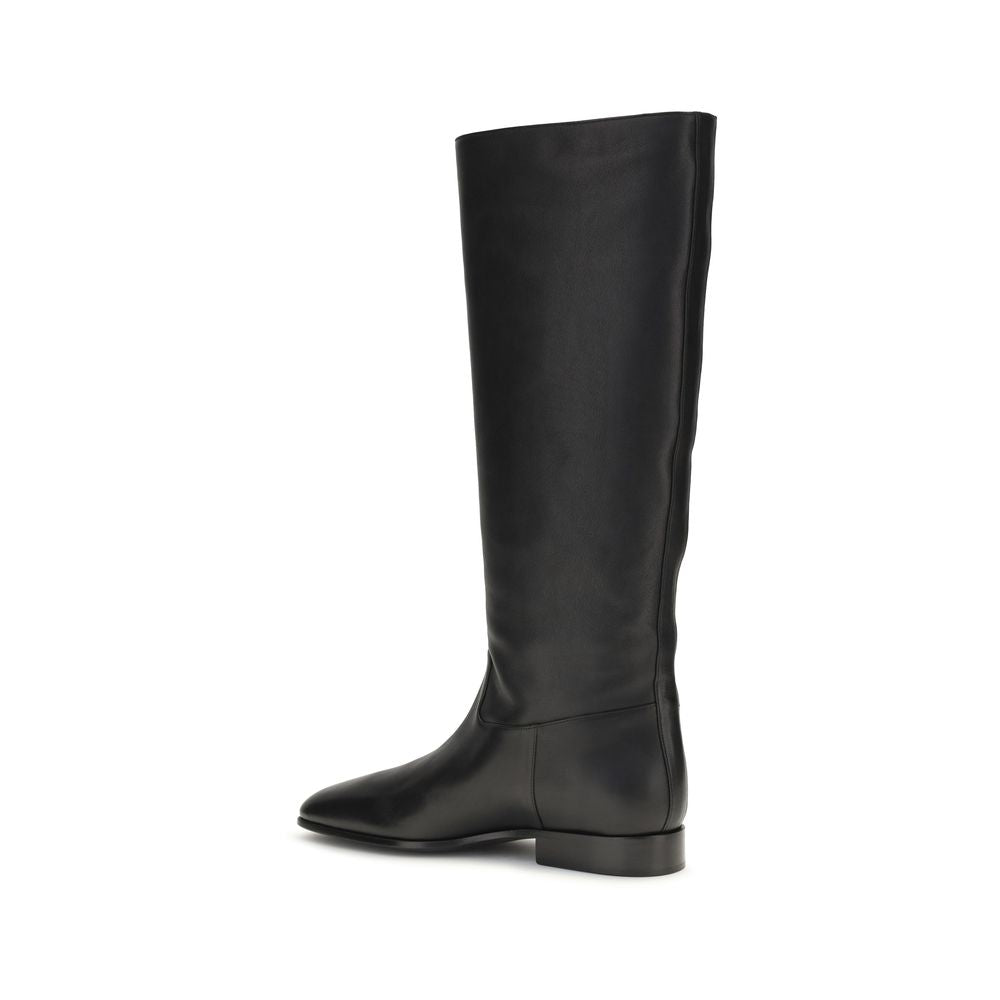 Black Calf Leather Bos Taurus Ankle Boots