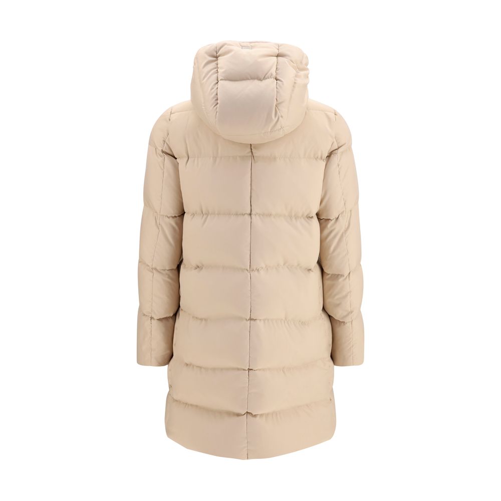 Beige Polyester Full-Length Jacket