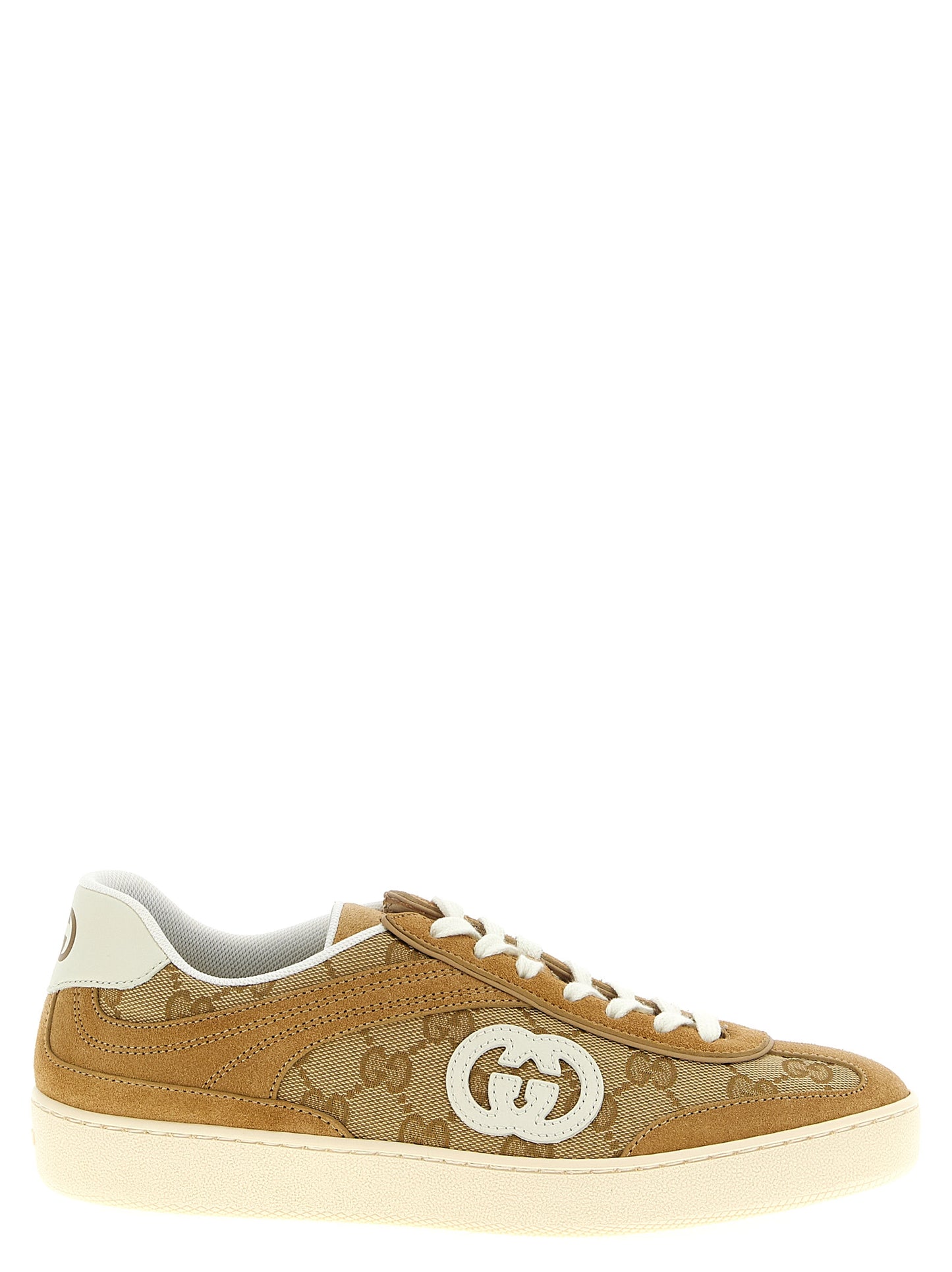 Beige Calfskin Low Top Sneakers