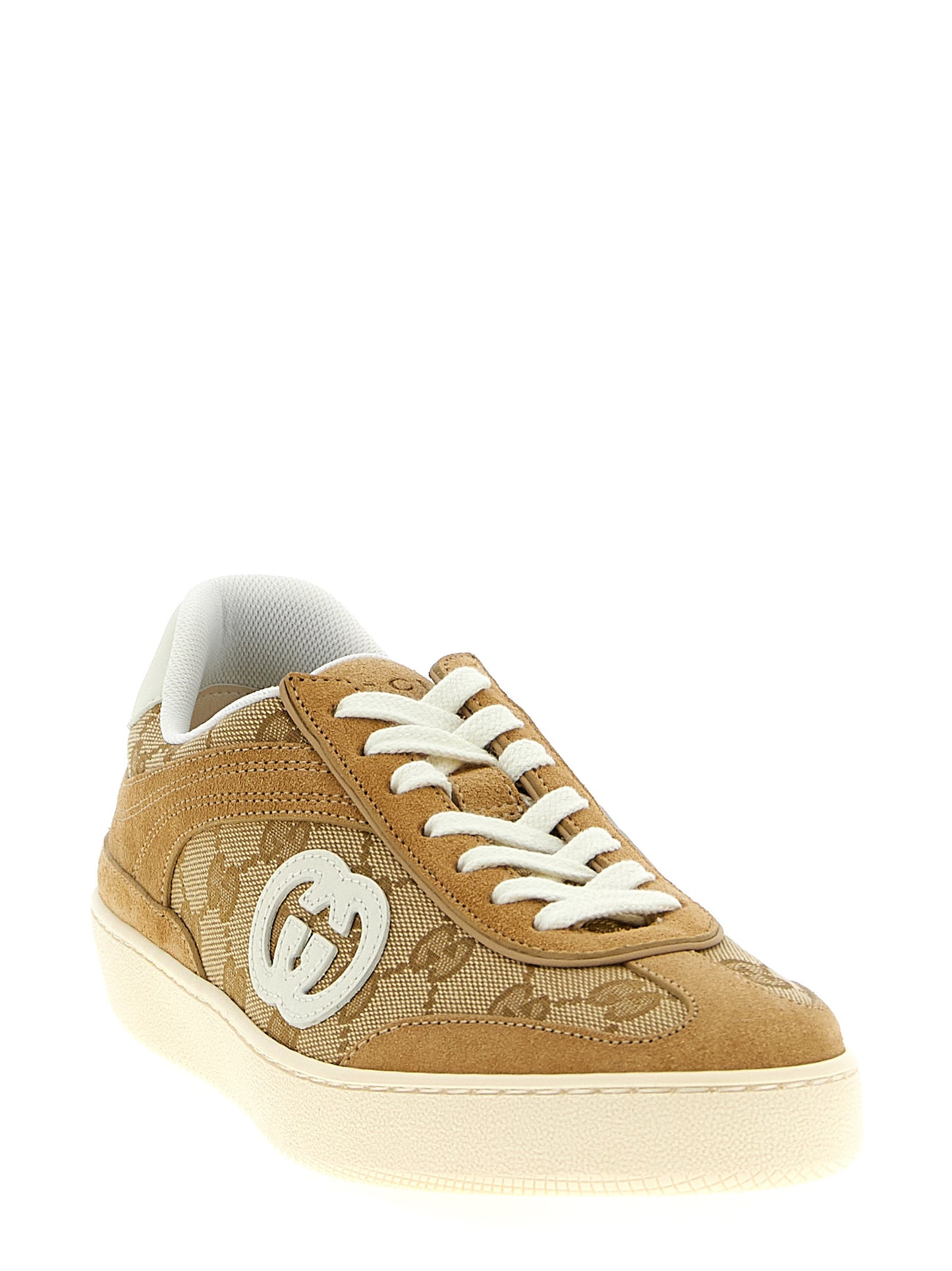 Beige Calfskin Low Top Sneakers