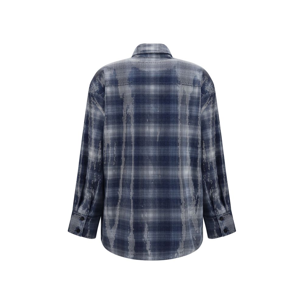 Blue Polyester Pattern Shirt