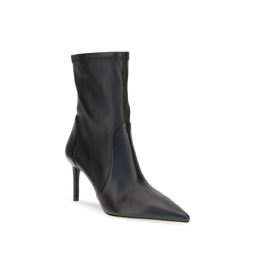 Black Calf Leather Bos Taurus Ankle Boots