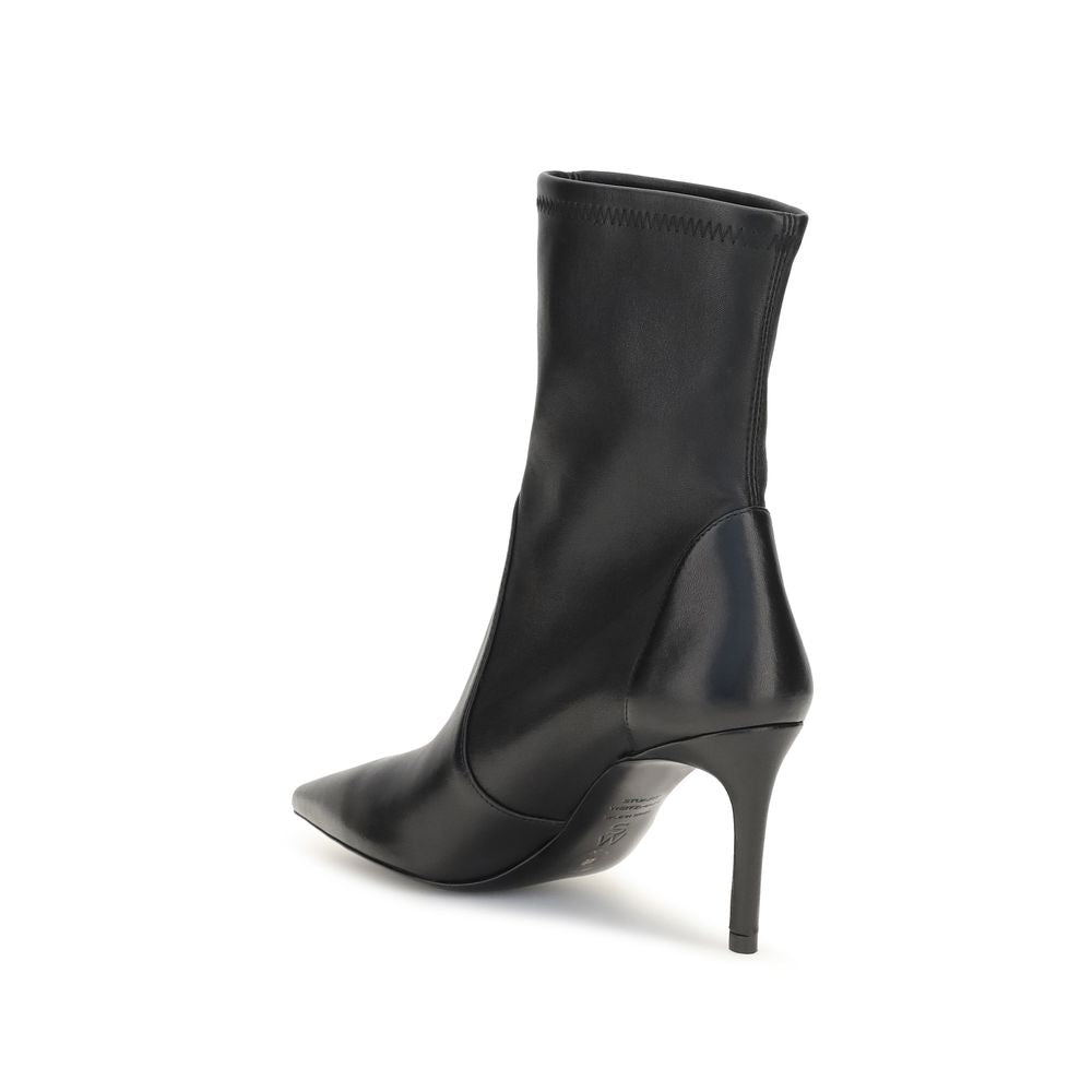 Black Calf Leather Bos Taurus Ankle Boots