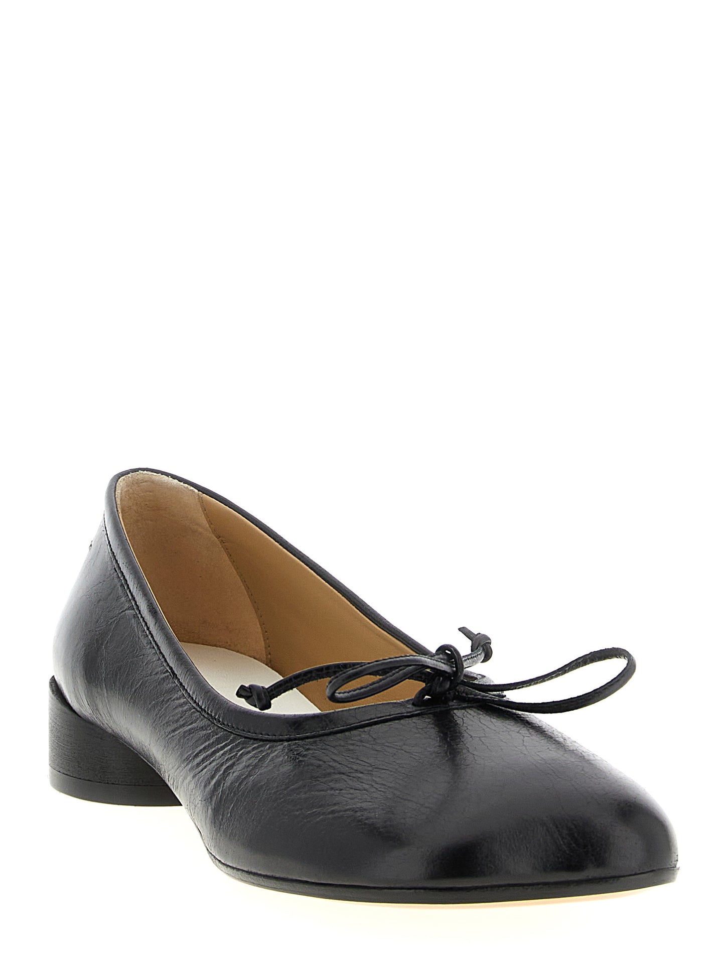 Black Calfskin Mid Heel Pumps