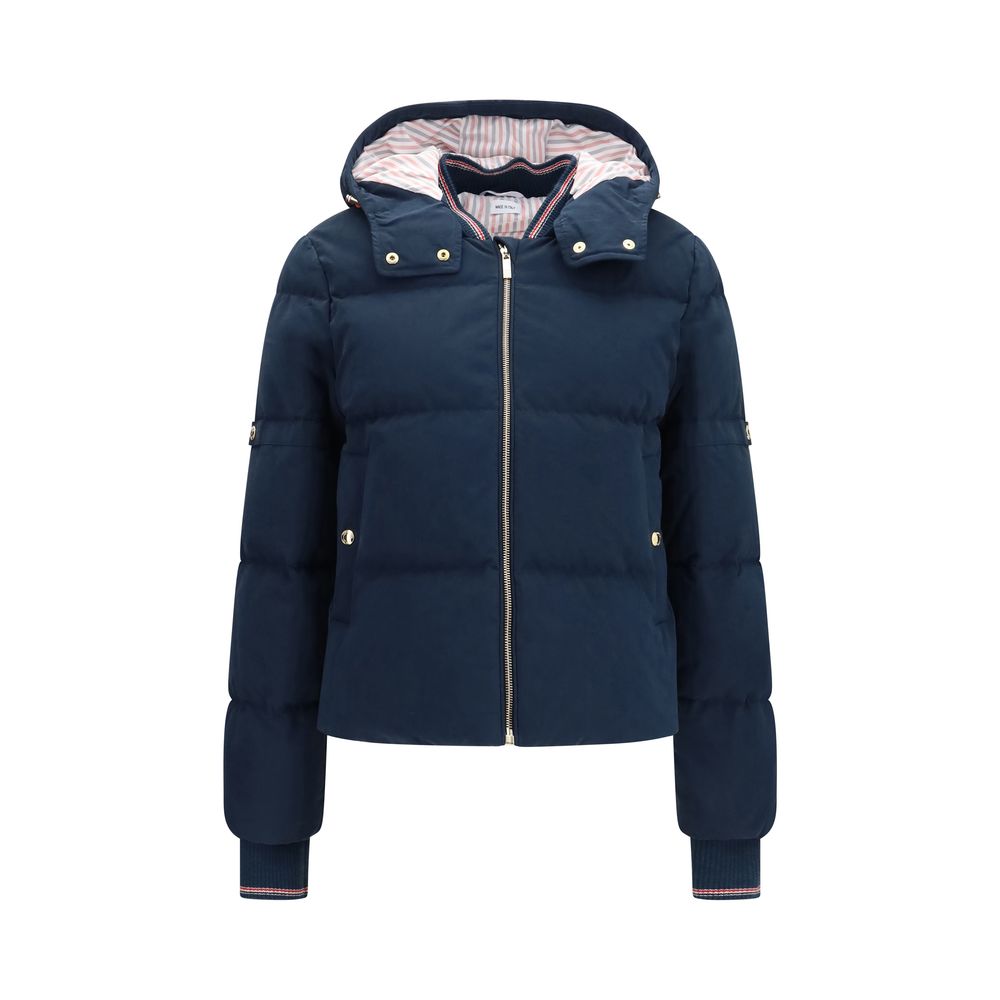 Blue Cotton Full-Length Jacket