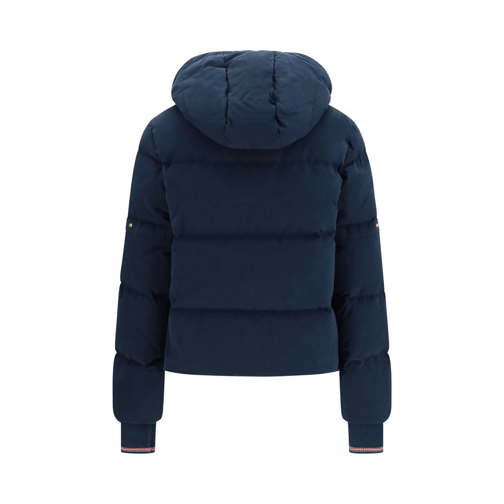 Blue Cotton Full-Length Jacket
