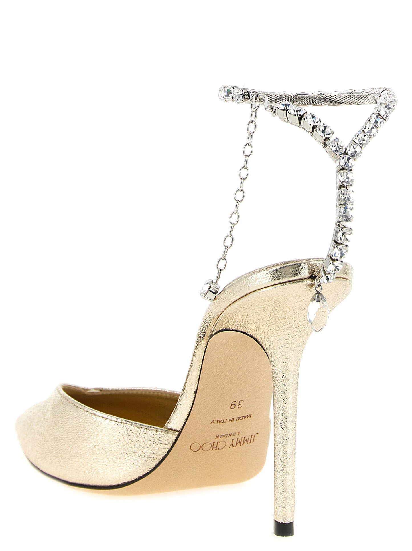 Gold Tencel High Heel Pumps