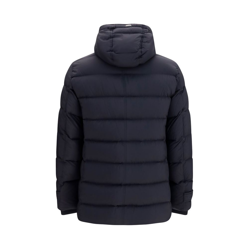 Black Polyester Full-Length Jacket