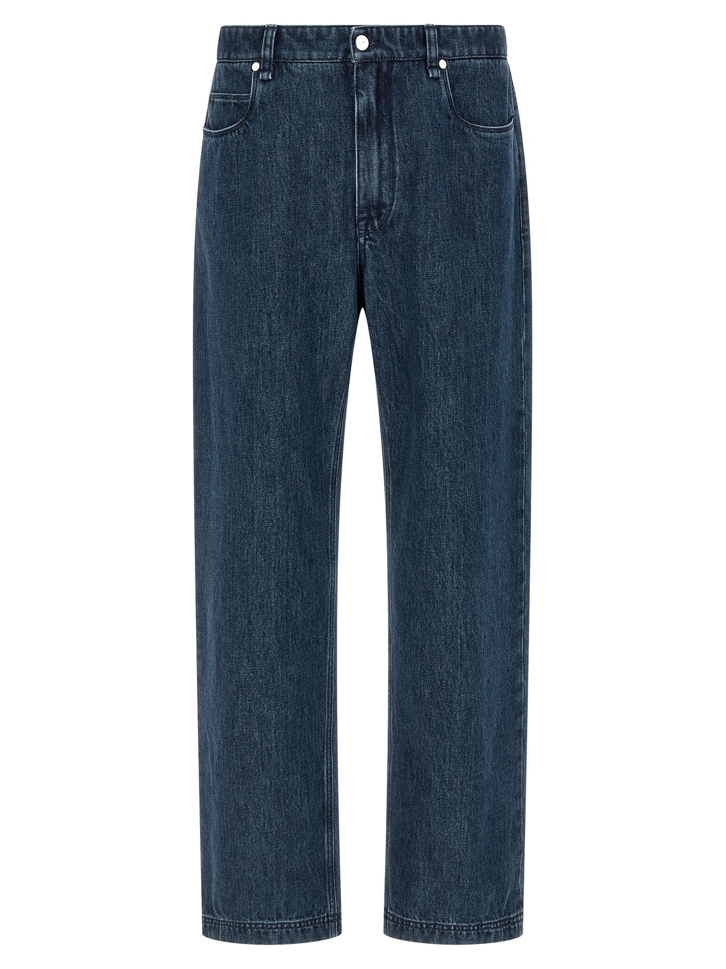 Blue Cotton Flared Jeans