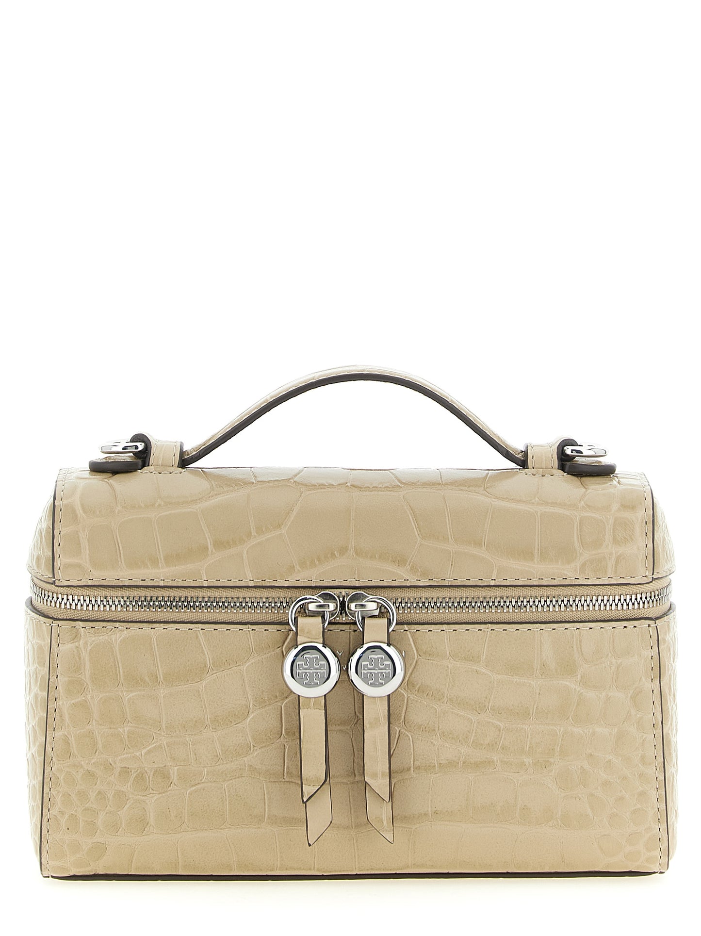 Beige Cowhide Shoulder Bag