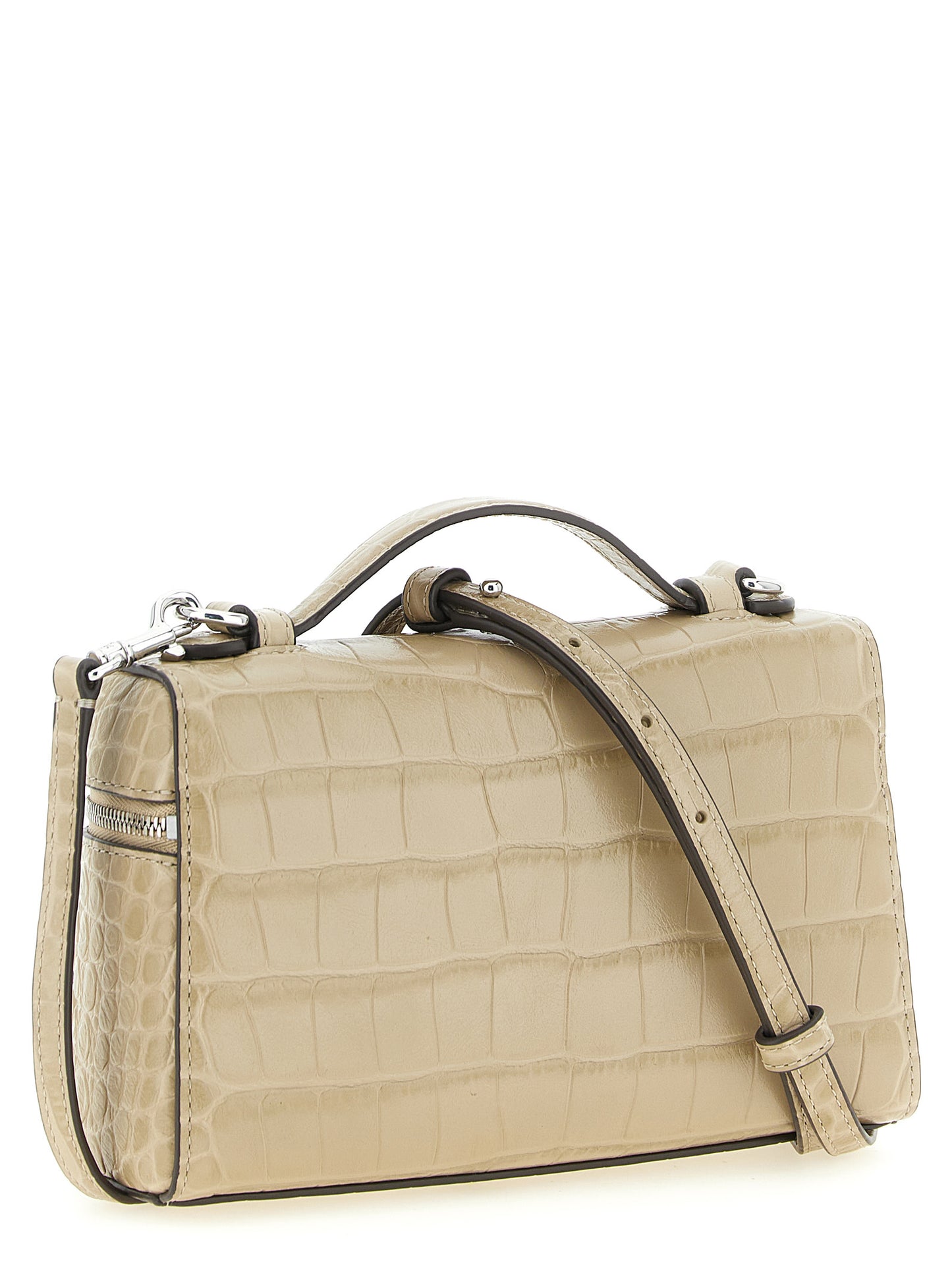 Beige Cowhide Shoulder Bag