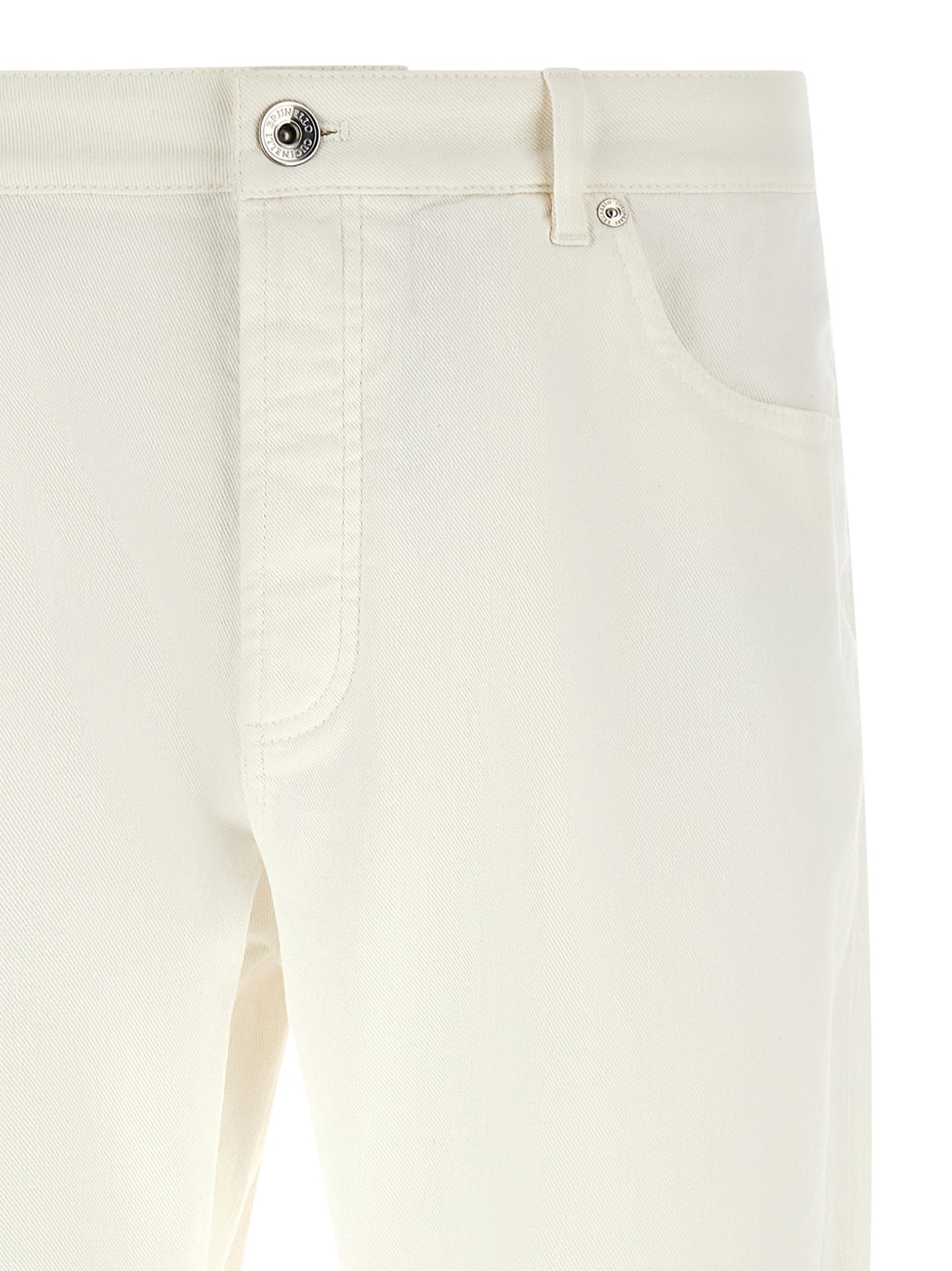 White Cotton Cropped Jeans